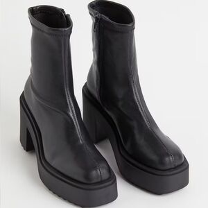 Platform Chunky heeled boots